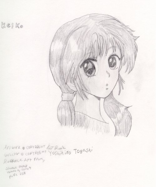 My first YYH fan art, and it's Kieko! (i think i spelled that wrong.)