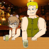 Dean and Ponkichi Drinking
