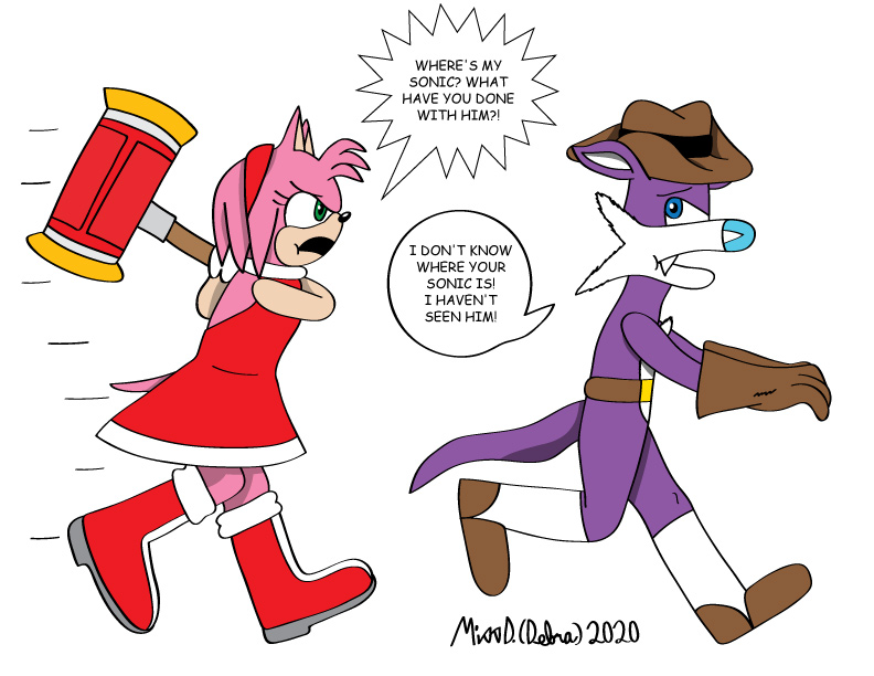 Amy Rose after Nack over Sonic