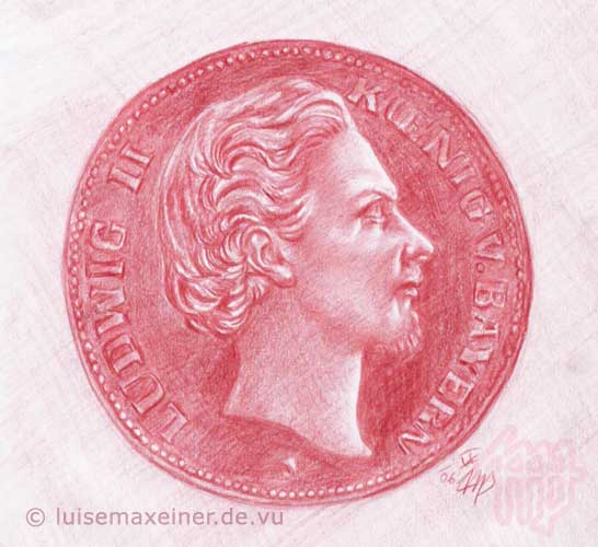 Ludwig II. on coin