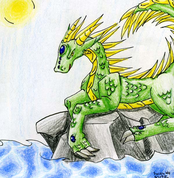 Dragon by the water