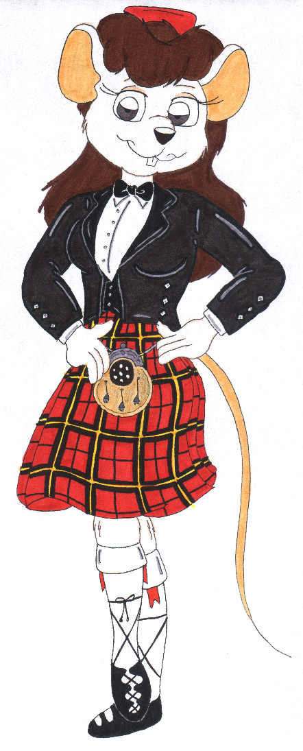 Evelyn in Highland Wear