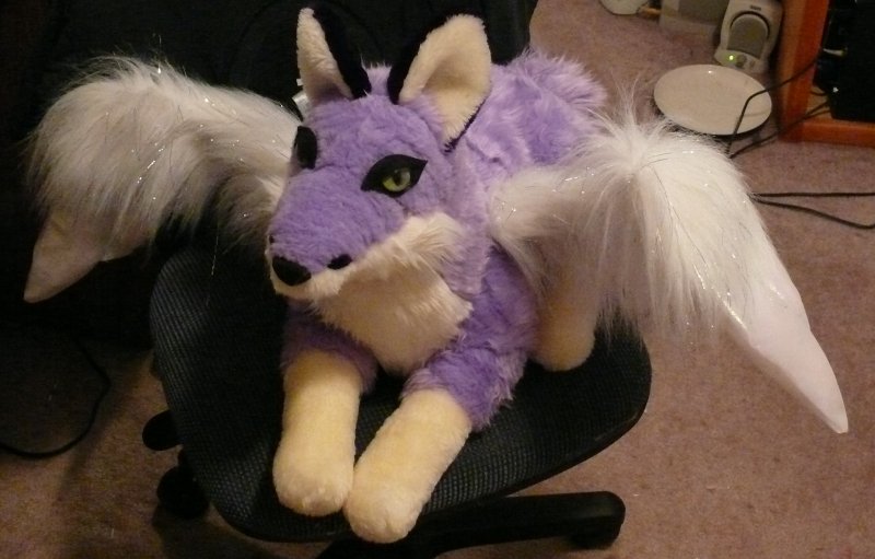 Purple winged fox plush