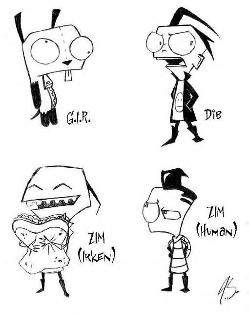 Invader Zim Character Sketches