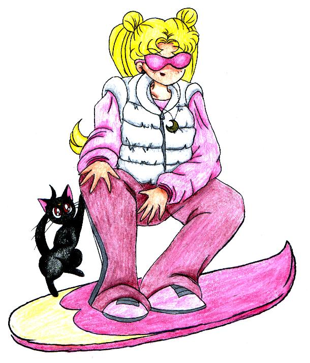 Usagi in Pink Street Clothes