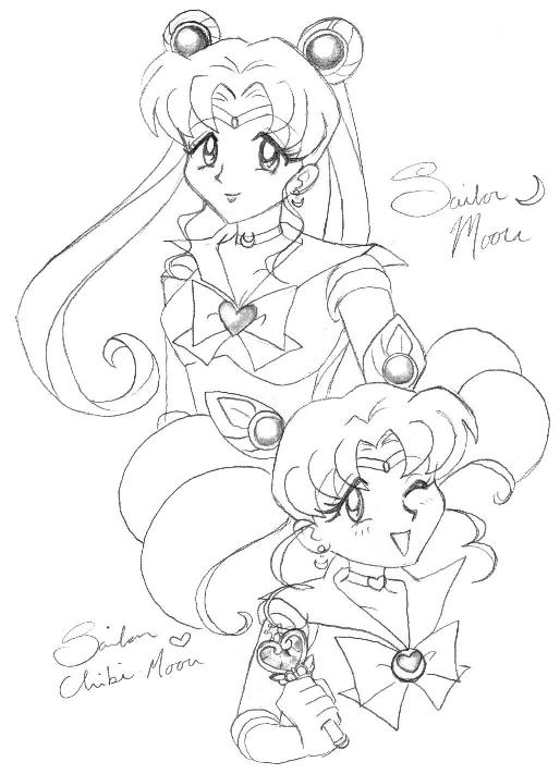Sailor Moon and Sailor Chibi Moon