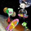 Zim and Dib on Hoverboards (and GIR, too!)