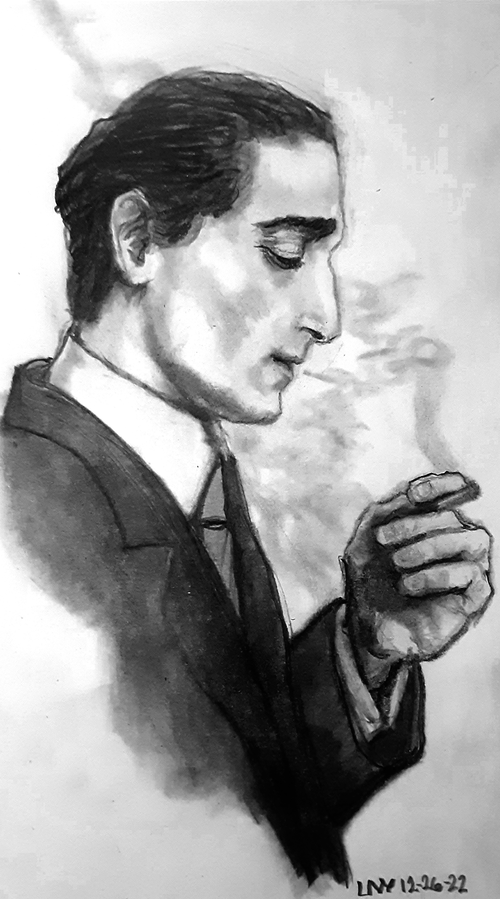 Portrait of Adrien Brody with Smoke
