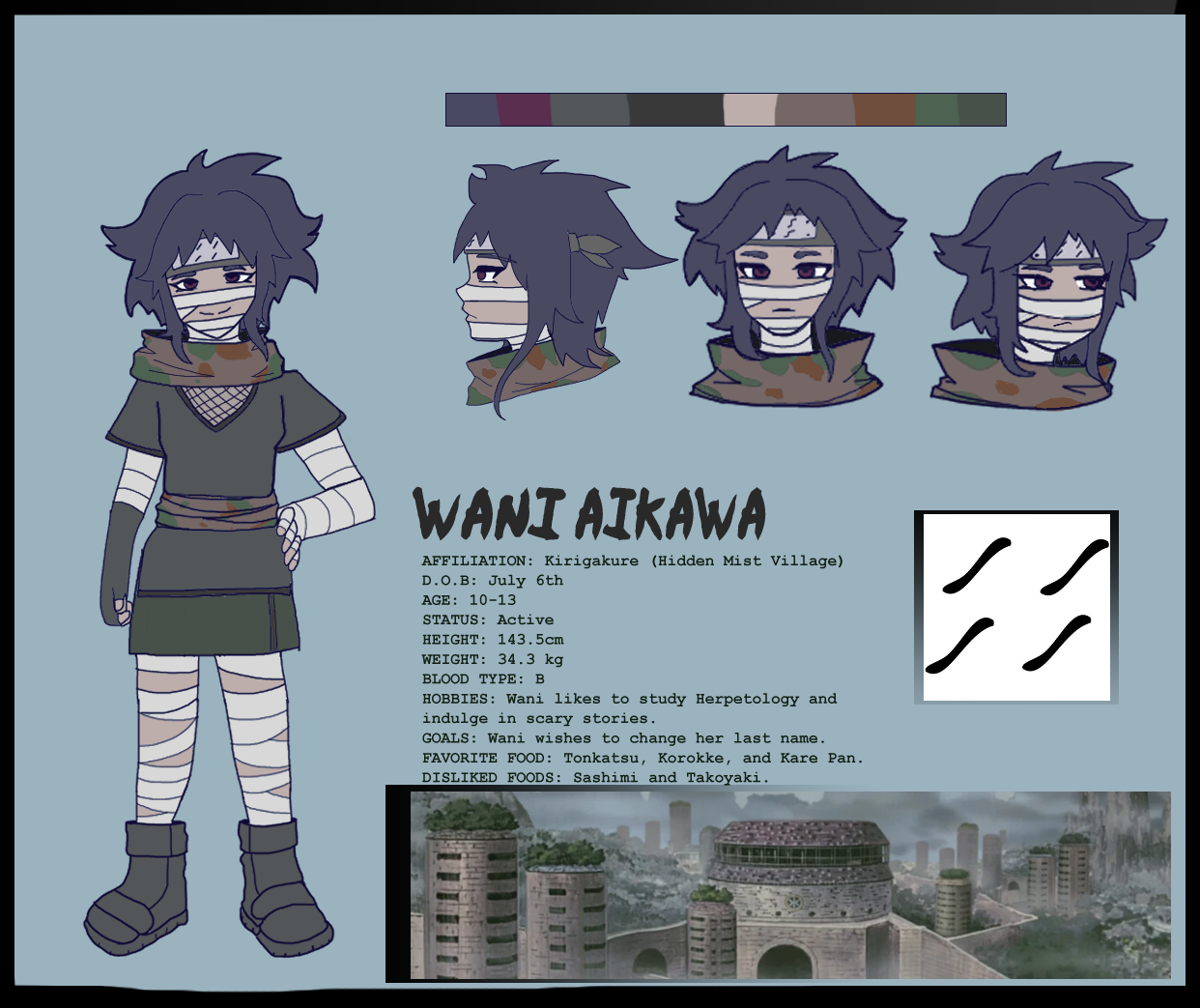Aikawai Wani  - Reference Sheet (Naruto OC)