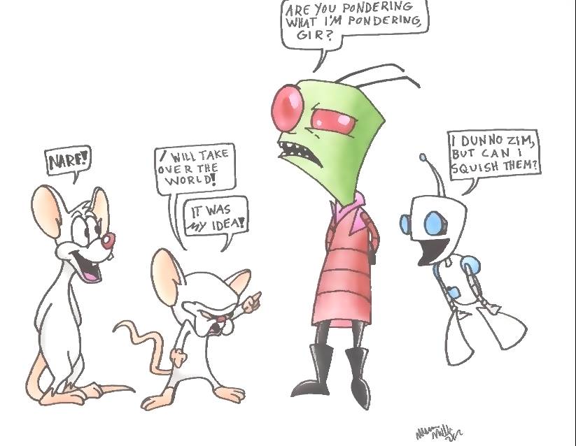 Pinky and the Brain meets Invader ZIM!