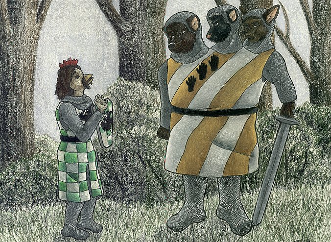 Sir Robin and the Three-Headed Knight, anthropomorophised