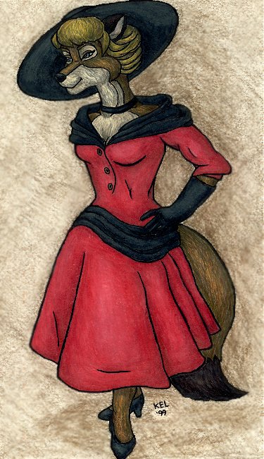 Scarlet in an original Christian Dior dress