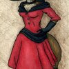 Scarlet in an original Christian Dior dress