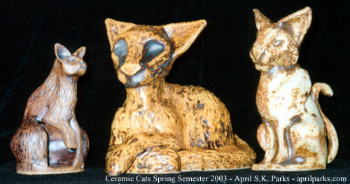 Ceramic Cat sculptures