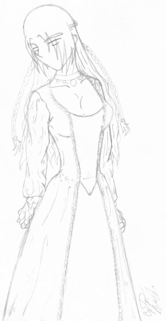Jessy in a dress sketch