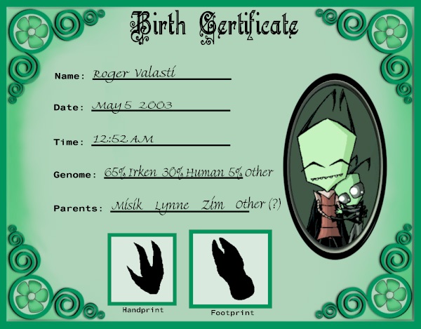 Roger's Birth Certificate