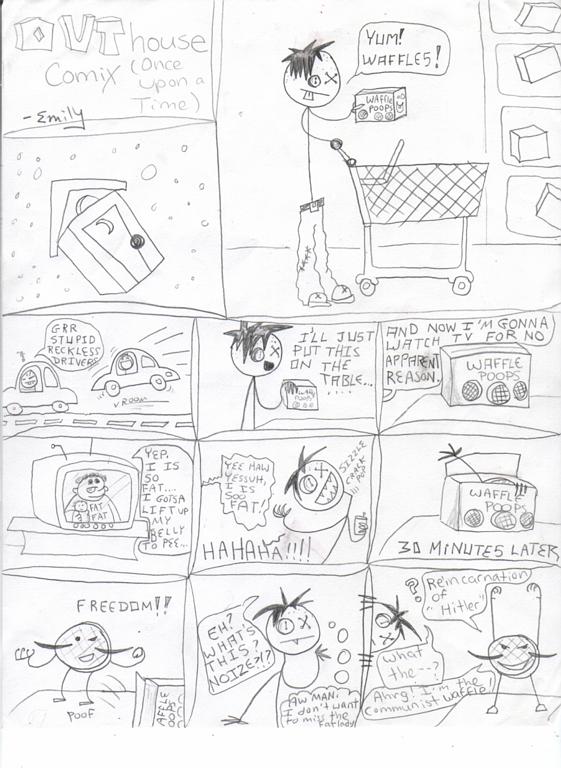 OUThouse Comix - Debut of the Communist Waffle! (pg 1)