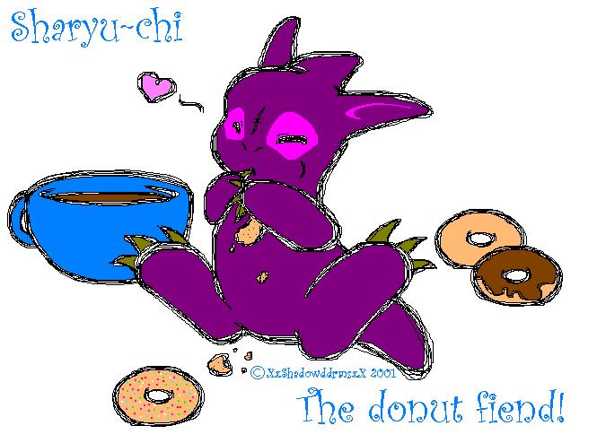 The purple doughnut eatting dragon!