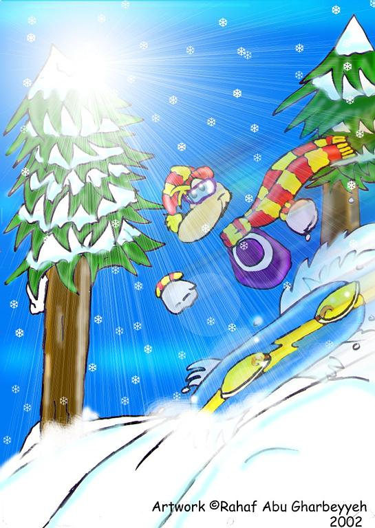 Rayman-Snowboarding Scene