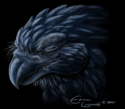 Gryphon Contemplating in Blue