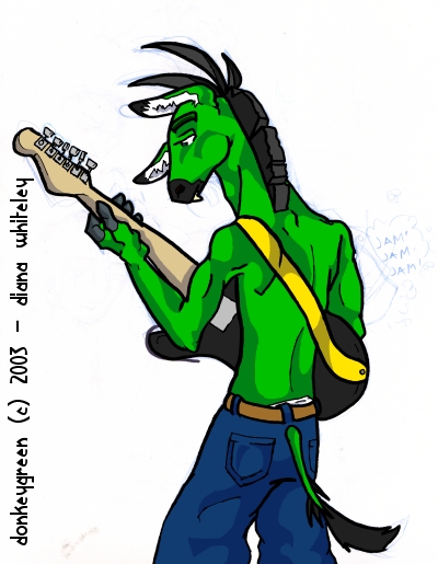 Donkey play guitar