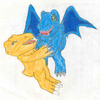 Agumon and BlueAgumon