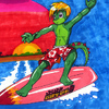 Surfing Gator Dude (Inspired by Sobe)