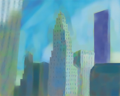 Pastel city scape