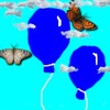 Two blue balloons