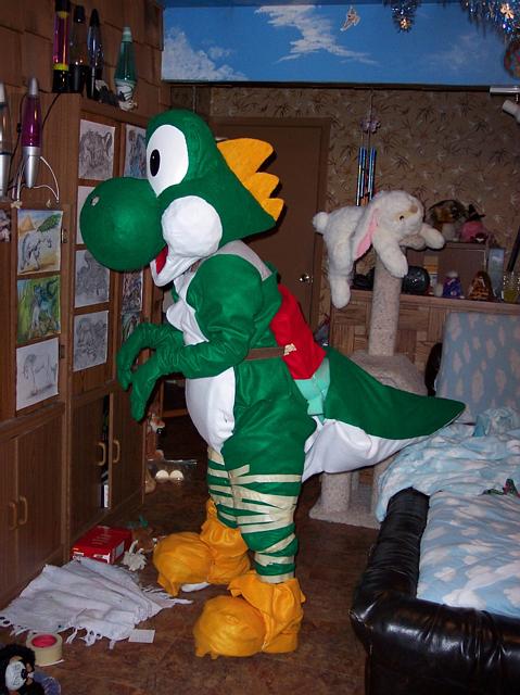 Half done Yoshi costume