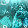 Mermaid in Aqua Monochrome
