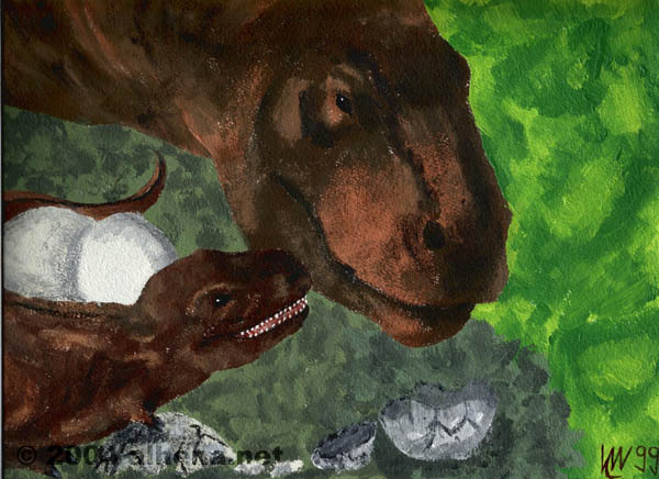 T-Rex mom with baby