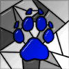 Wolf's Pawprint Stained Glass