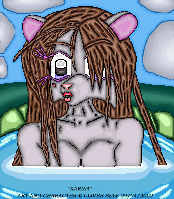 Karina taking a bath