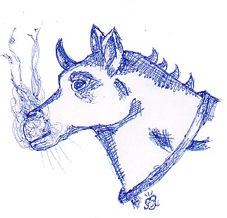 Blue 'Somewhat Horsey' Dragon