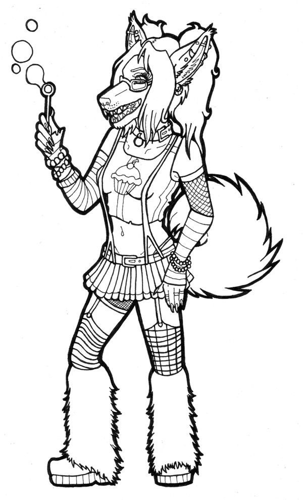 Candy Raver -- Lineart