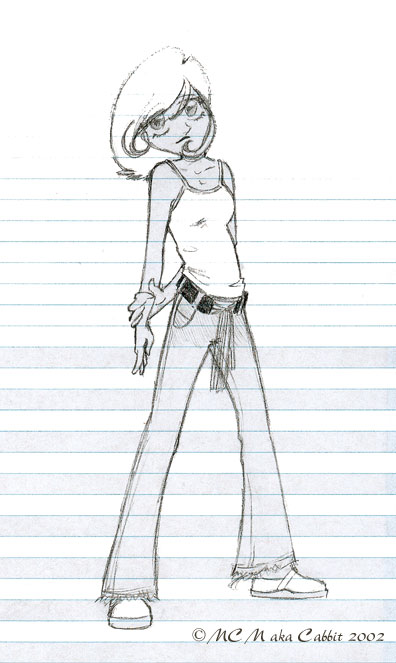 Lined Paper Girl