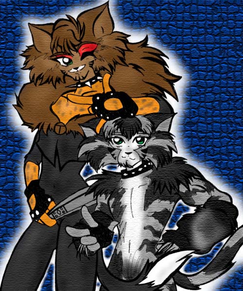 Commission Done- For Lars: Munkustrap and the Rum Tum Tugger