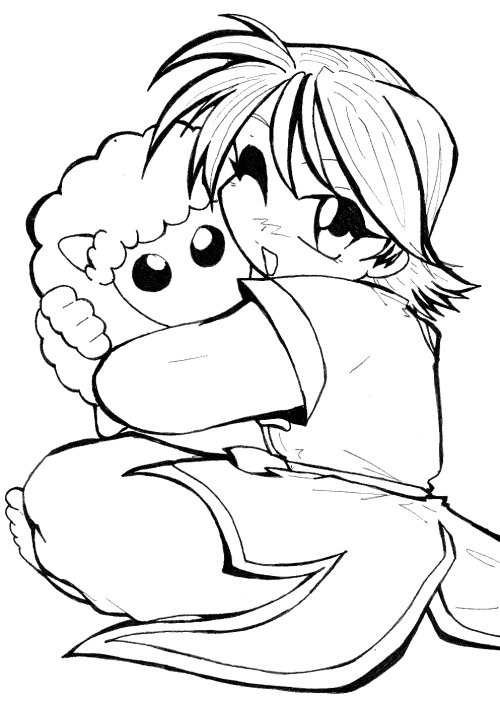 Child Lu Xun with Sheep Doll