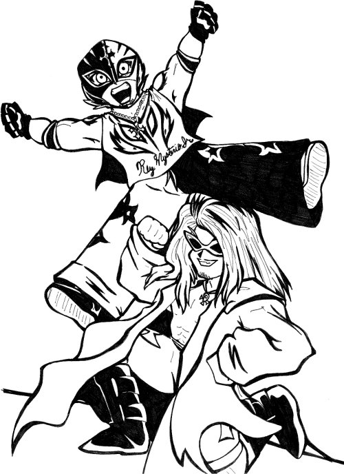 Chibi Edge and Rey Mysterio Jr (and you thought he couldn't POSSIBLY get shorter)