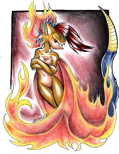 Fire devil girl