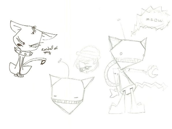 Unattractive Kittie concept sketches