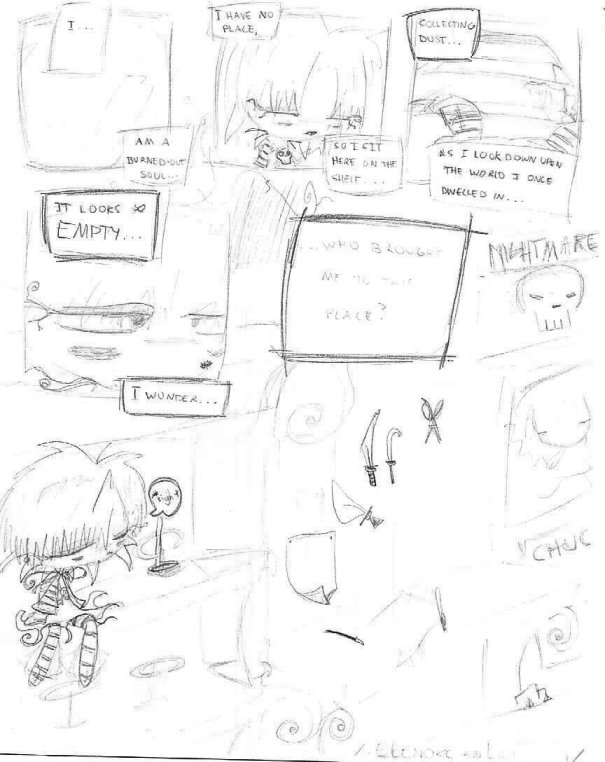Soul of a Voo-Doo Doll: Page 1 (sketch)