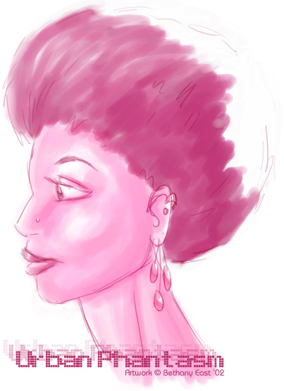 Pink Afro Woman