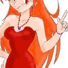 Lina from slayers in a red dress.
