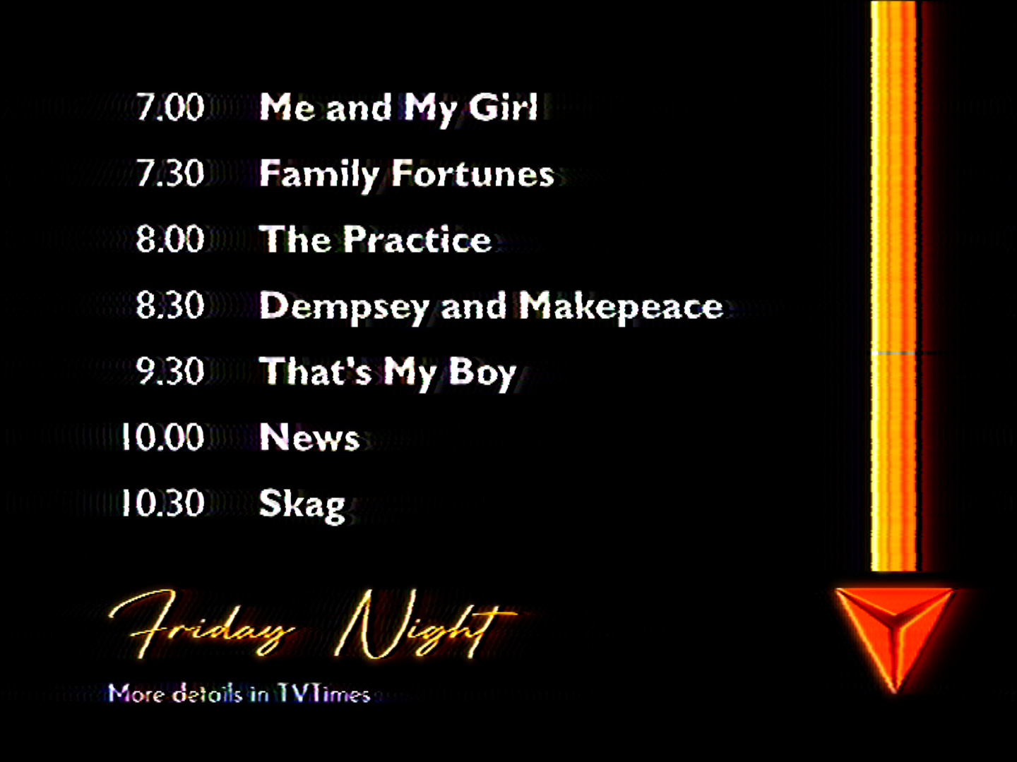 ABC Weekend menu (1982)