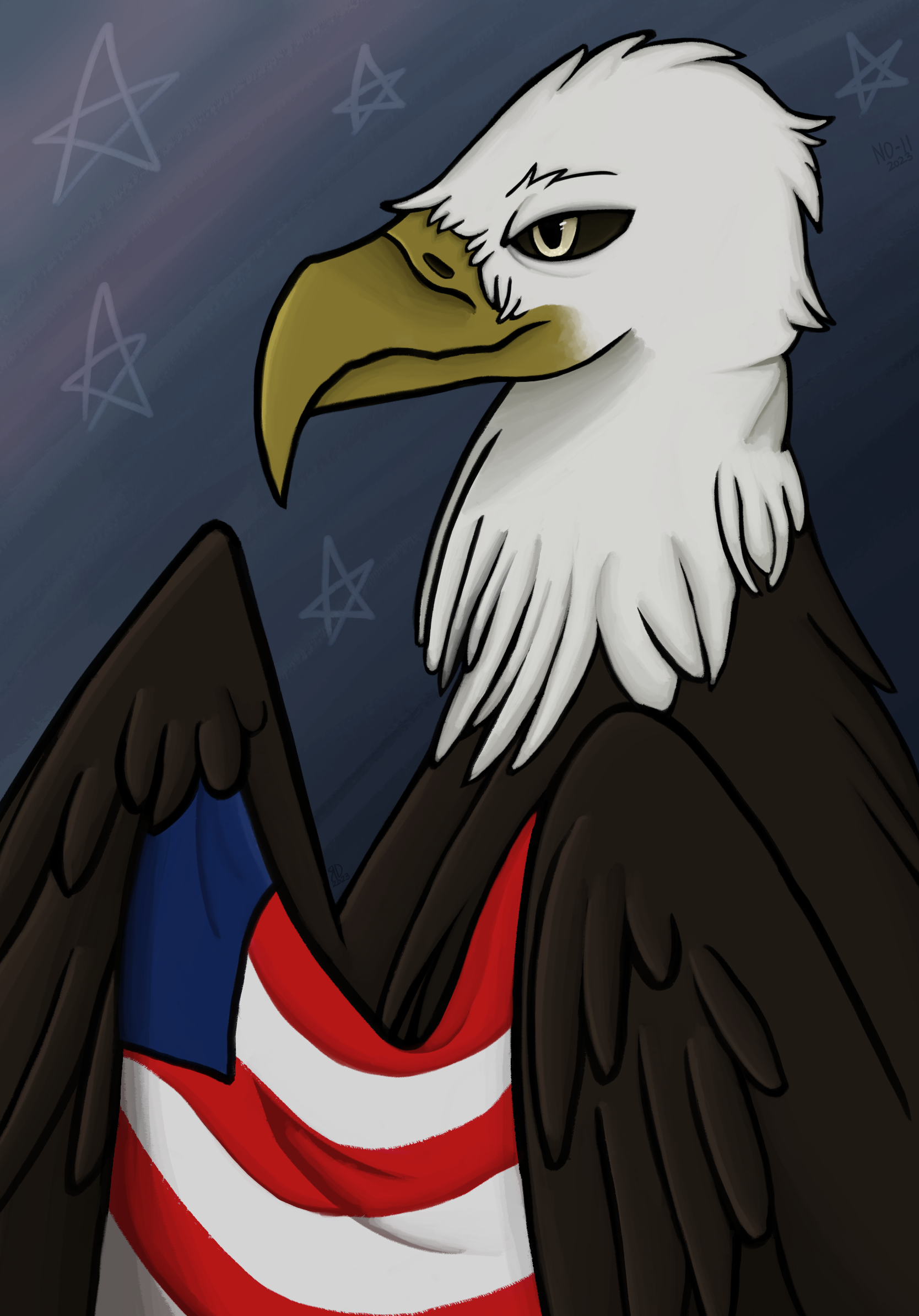 Bald Eagle & US Flag