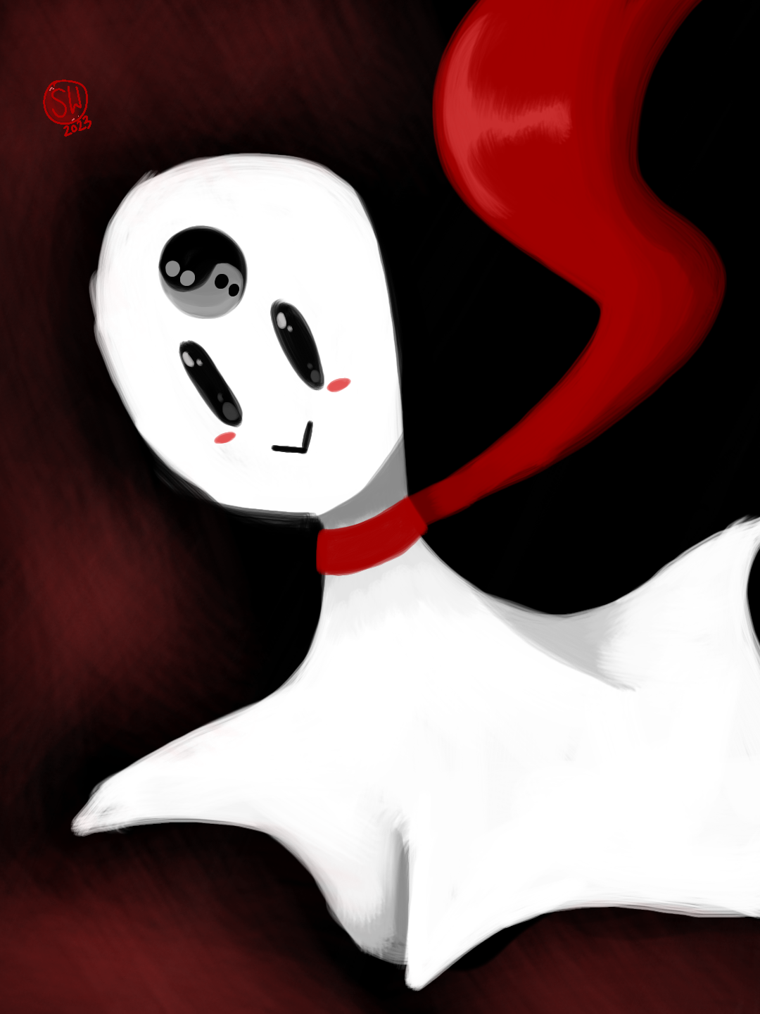 Cloth Ghost With Ribbon