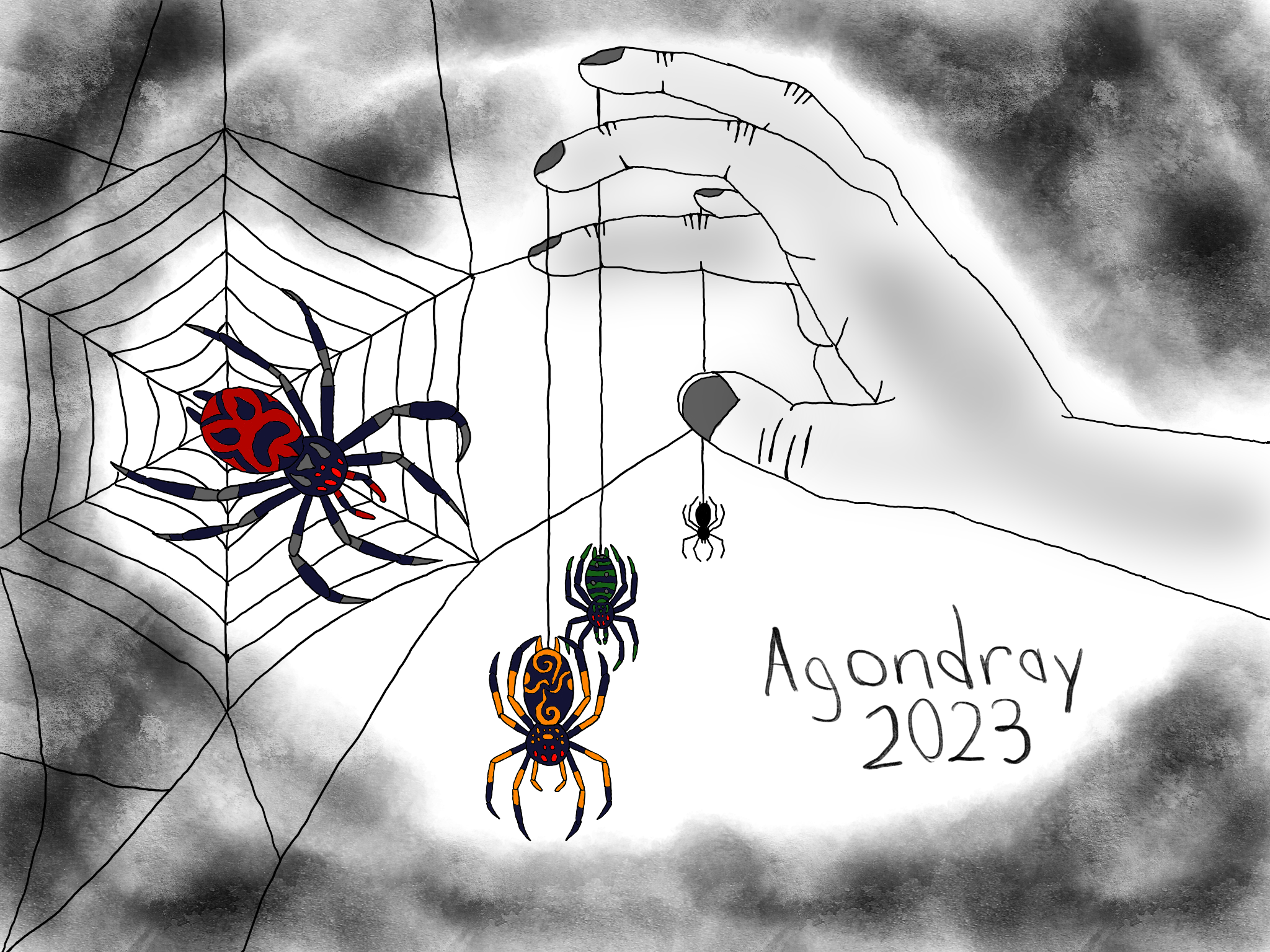 Inktober 2023: Day 2 - Spiders