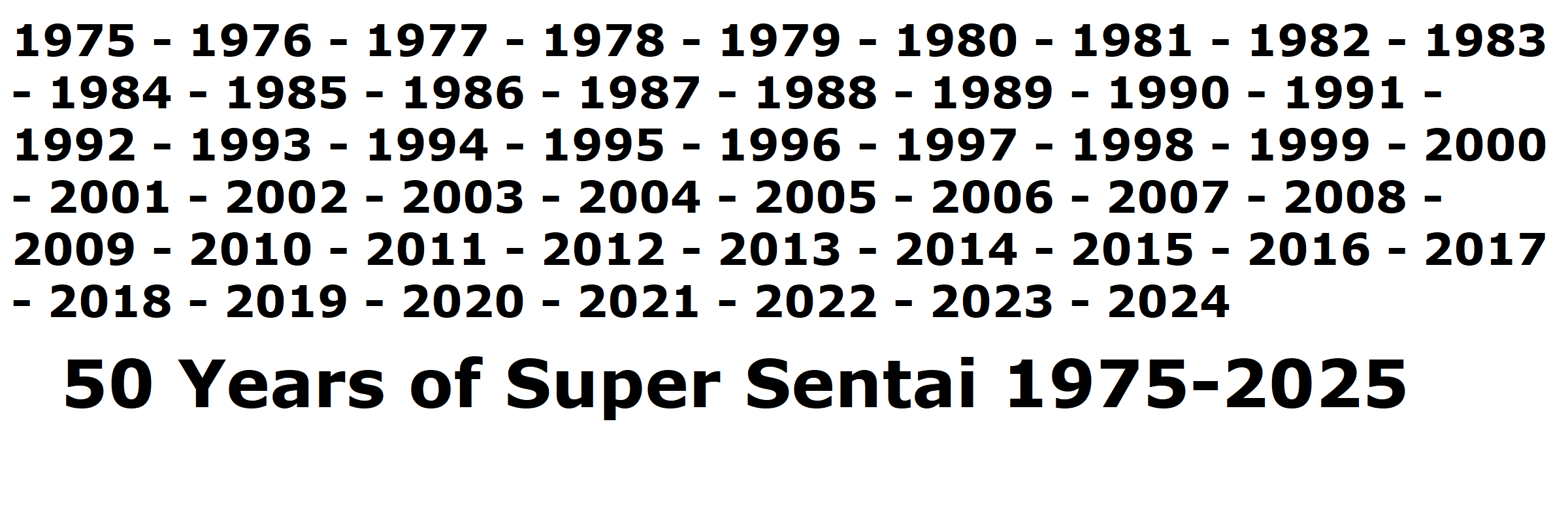 Super Sentai History (1975-2025)